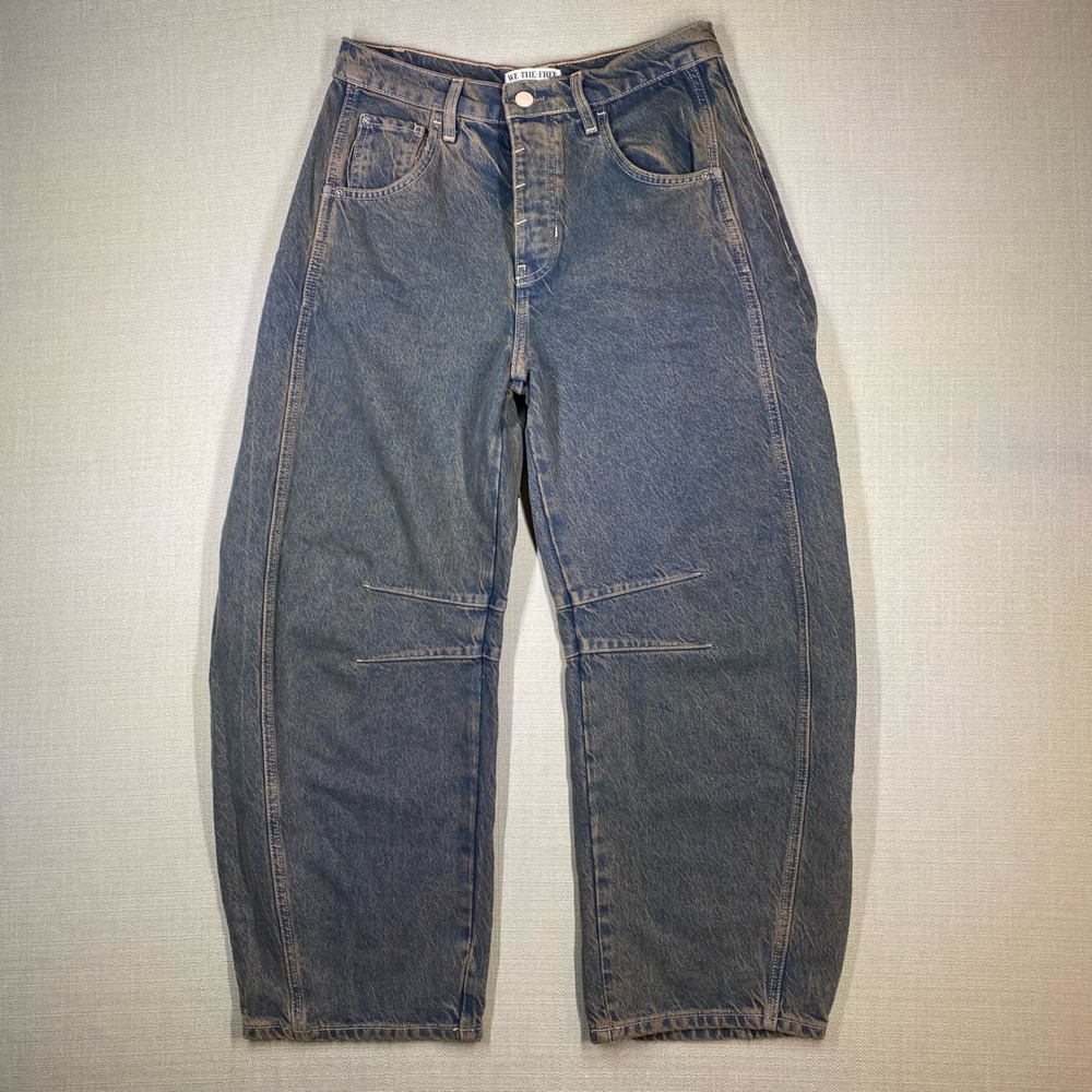 Free People We The Free Womens Lucky You Mid-Rise Barrel Jeans Size 26